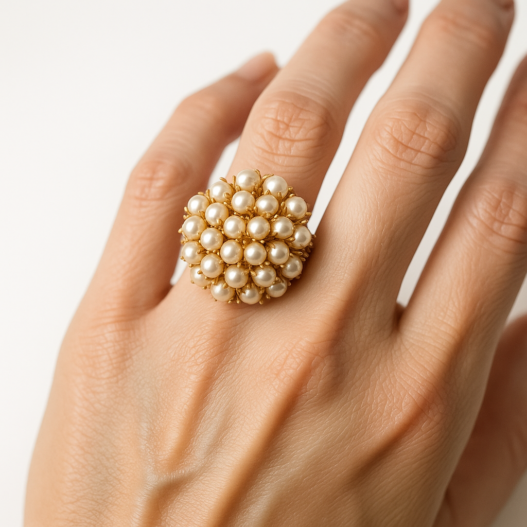 Anillo Corona de Perlas