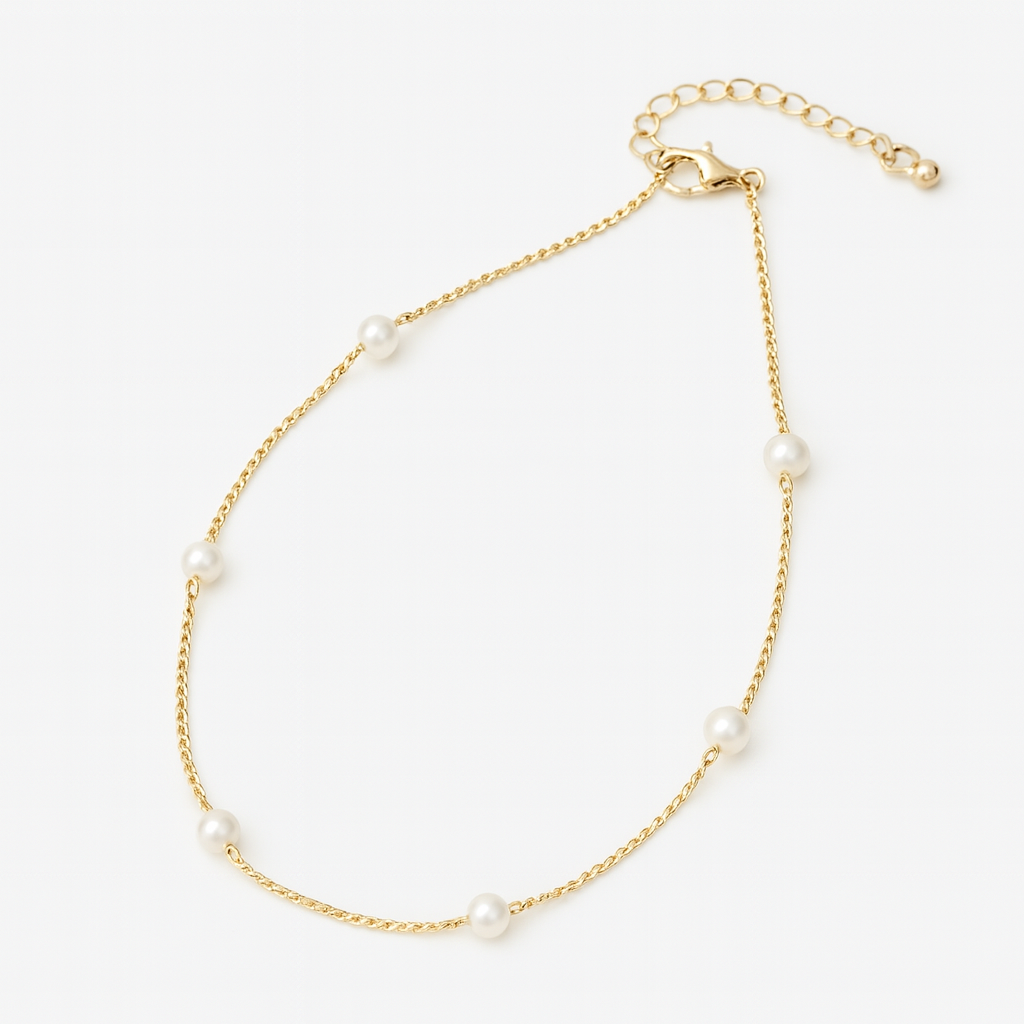 Collar de Perlas Dorado (Modelo Frances Exclusivo)