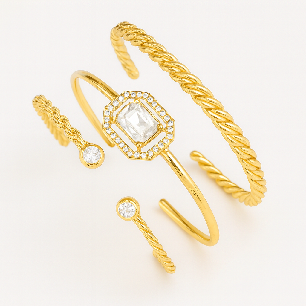 Pulseras Doradas Moissanita