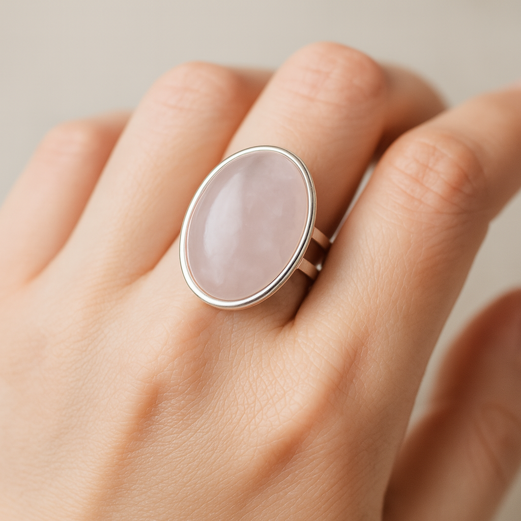 Anillo de Cuarzo Rosa Inglés