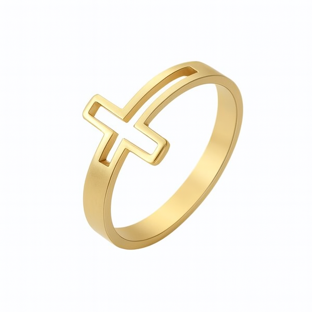 Anillo de Cruz Dorado