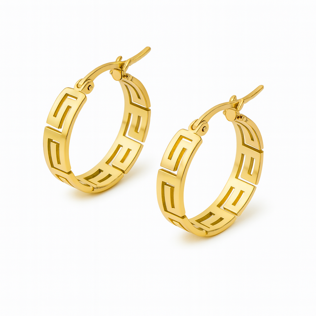 Aros Griegos en Oro 18k