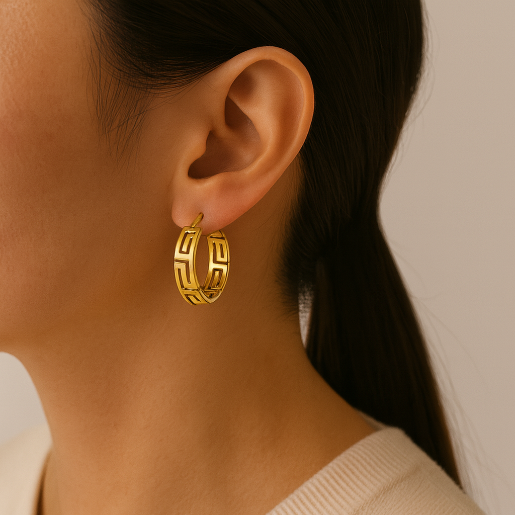 Aros Griegos en Oro 18k