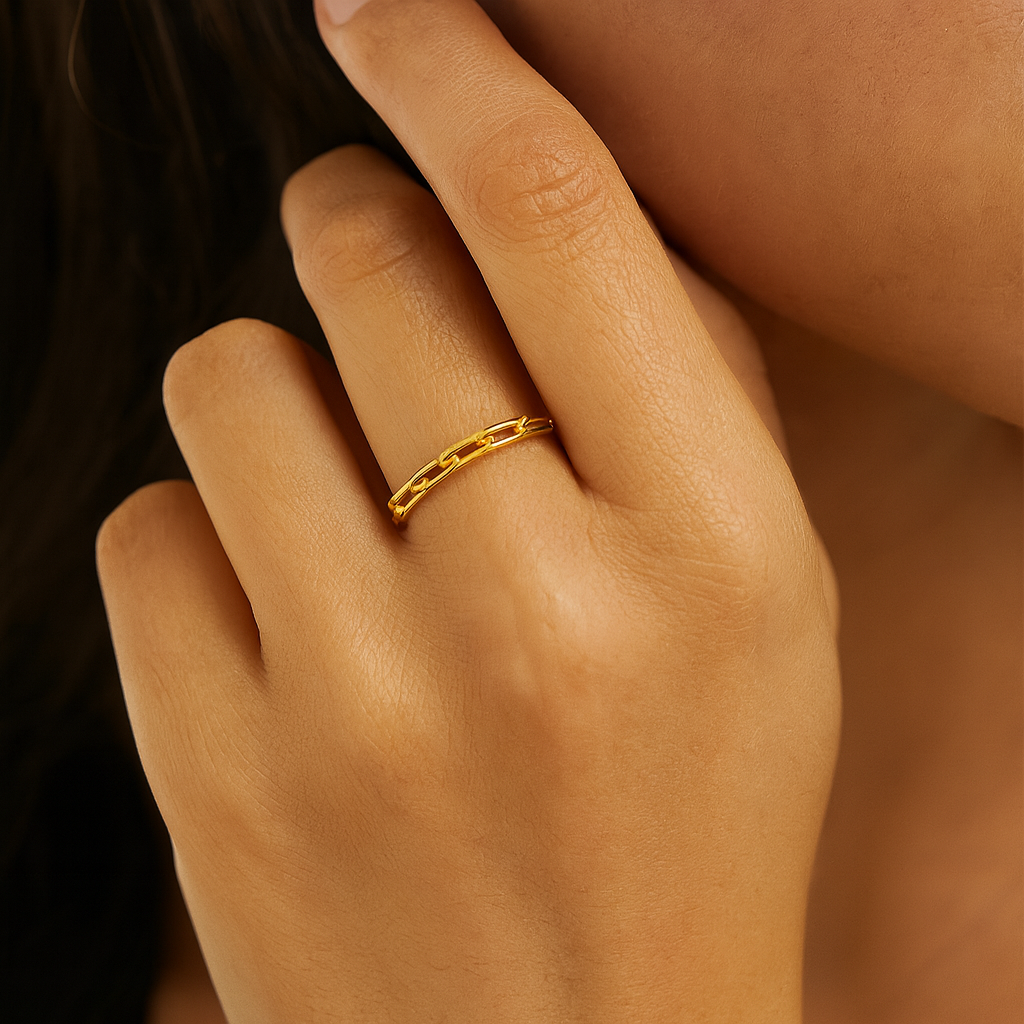 Anillo Eslabón en Oro 18k