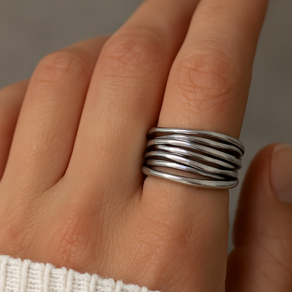 Anillo de Plata Italiana 925 Ajustable