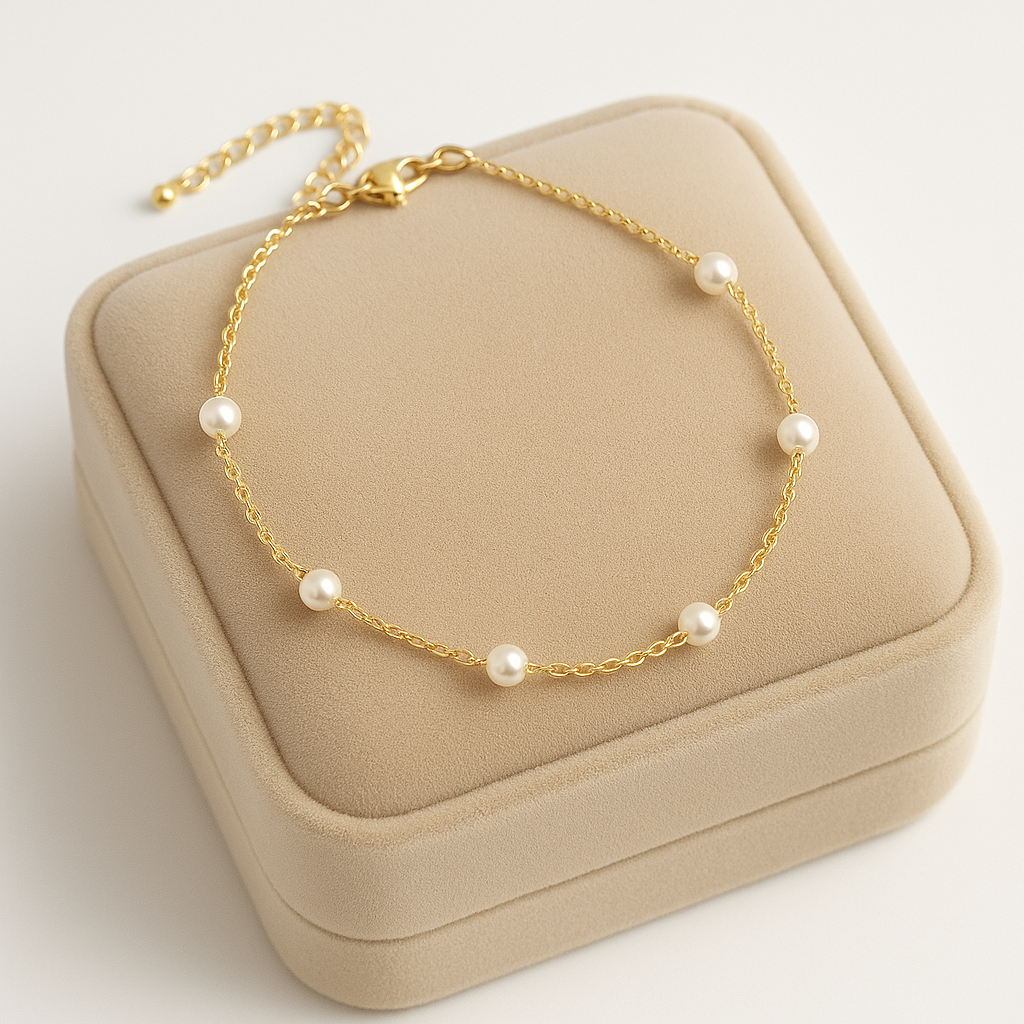 Collar de Perlas Dorado (Modelo Frances Exclusivo)