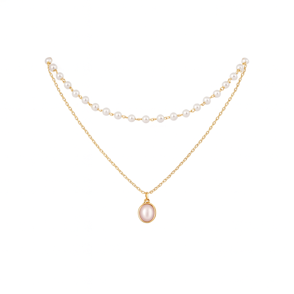 Collar de Perlas Dorado