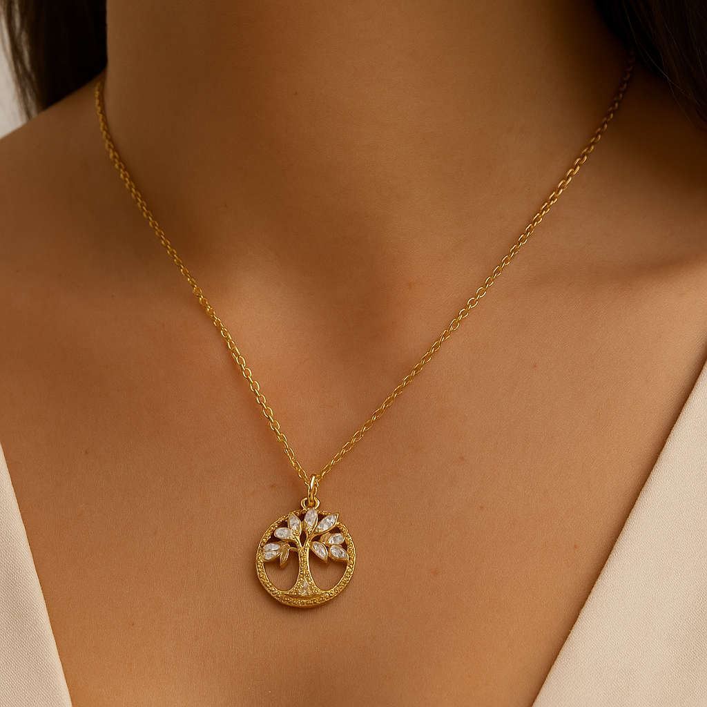 Collar de Árbol de la Vida Dorado