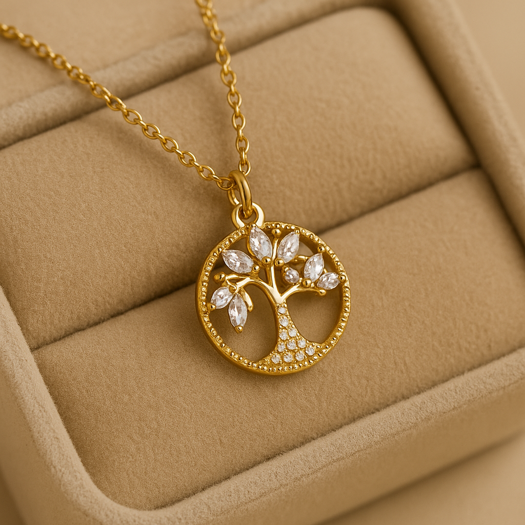 Collar de Árbol de la Vida Dorado