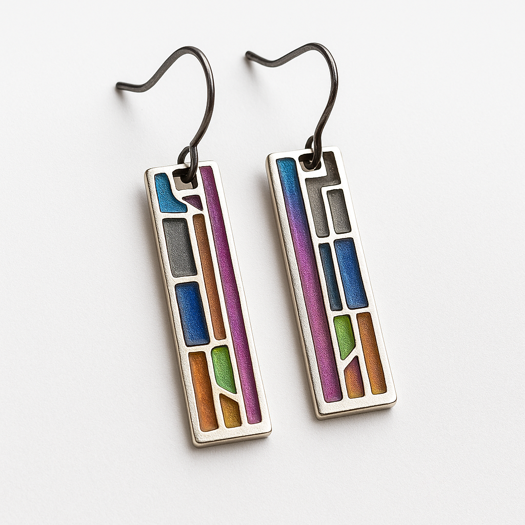 Aros De Colores Plateados