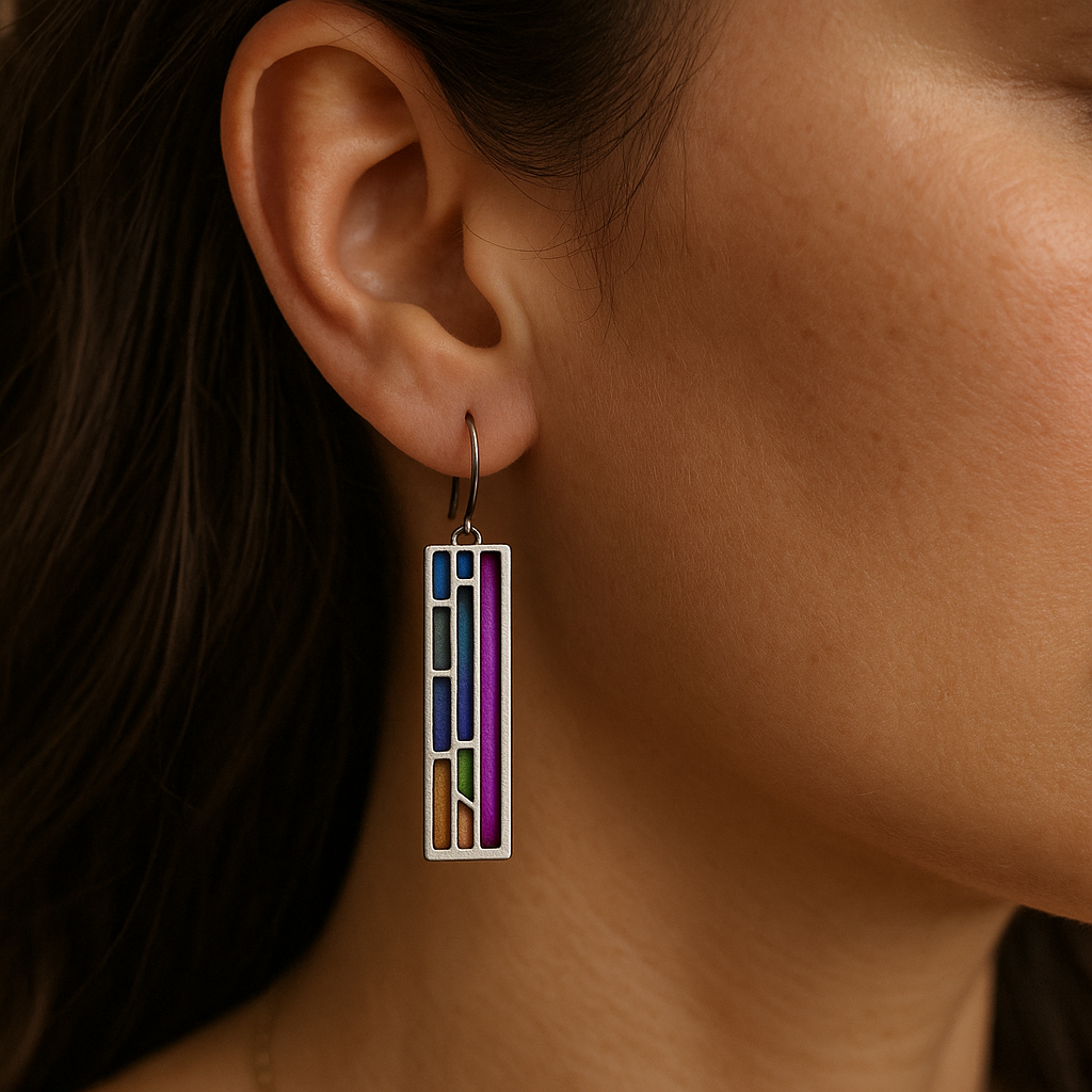 Aros De Colores Plateados