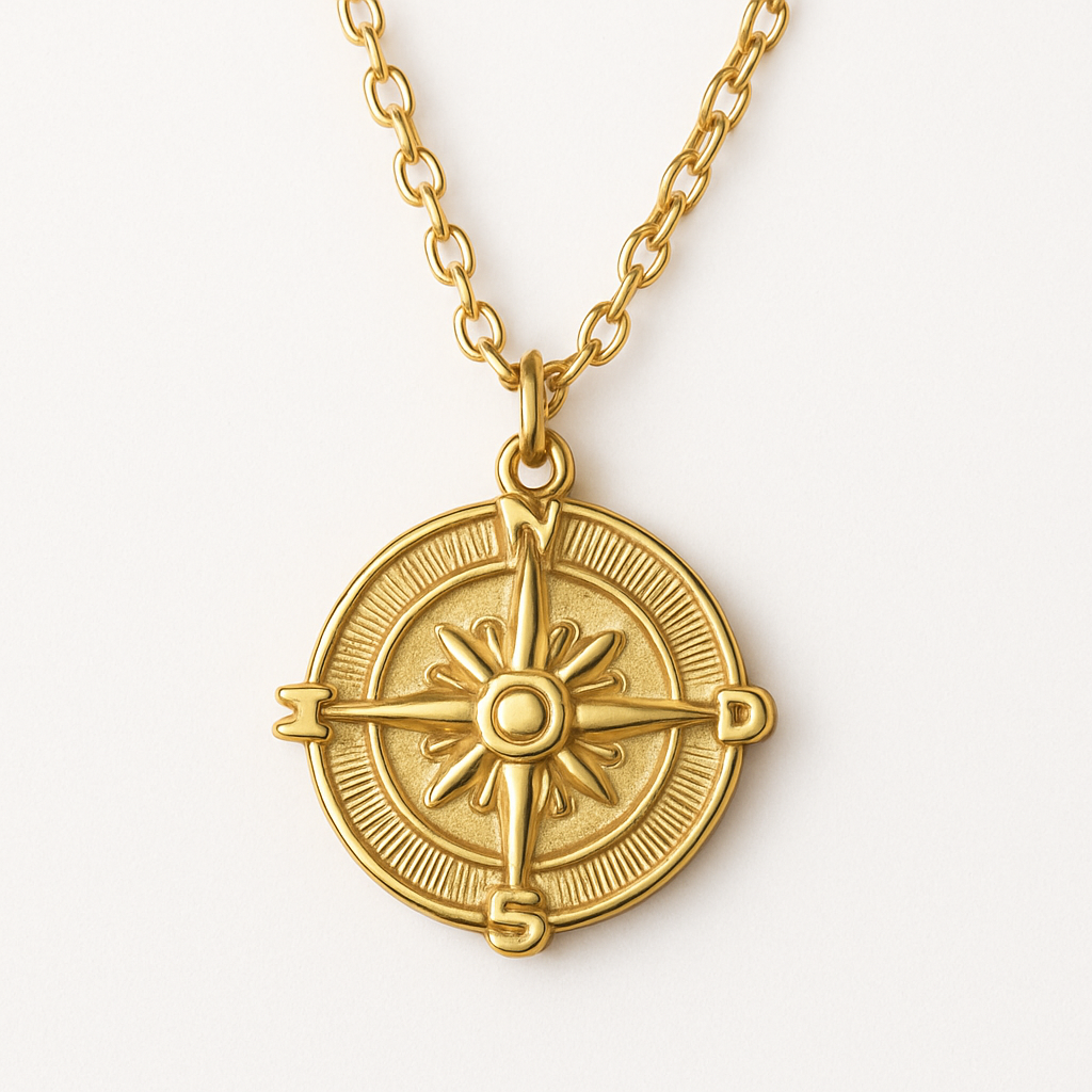 Collar de Brújula Dorado