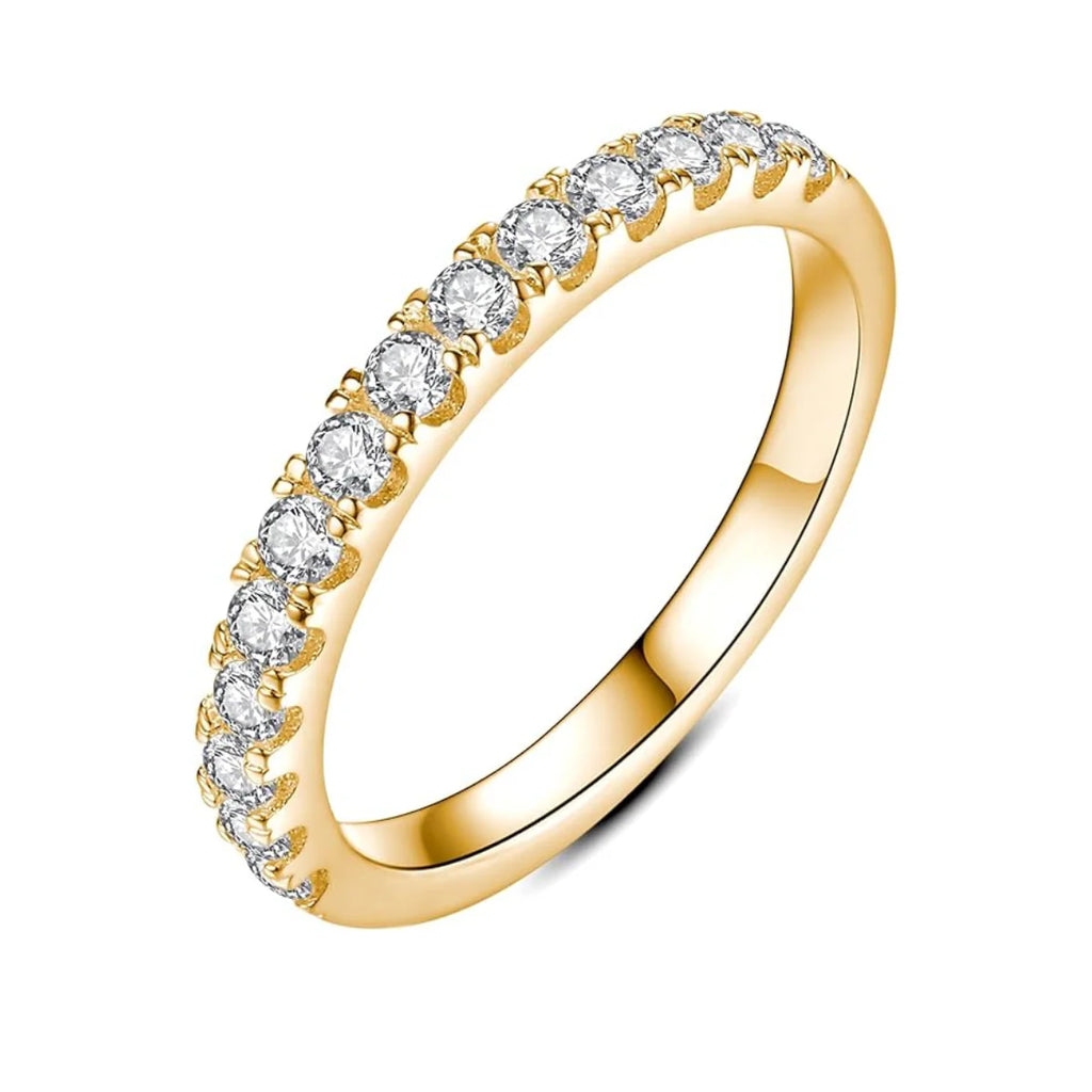 Anillo Italiano de Moissanita Dorada