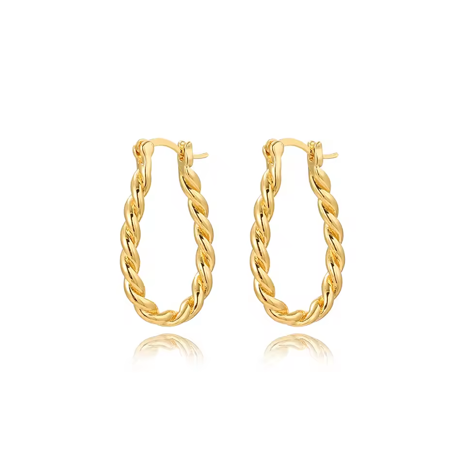 Aros Trenza Dorada
